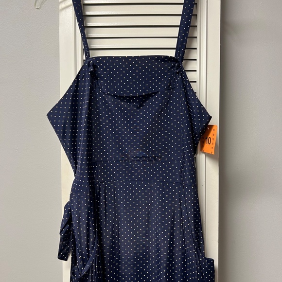 Navy Blue Vintage Wrap Dress - Picture 2 of 9